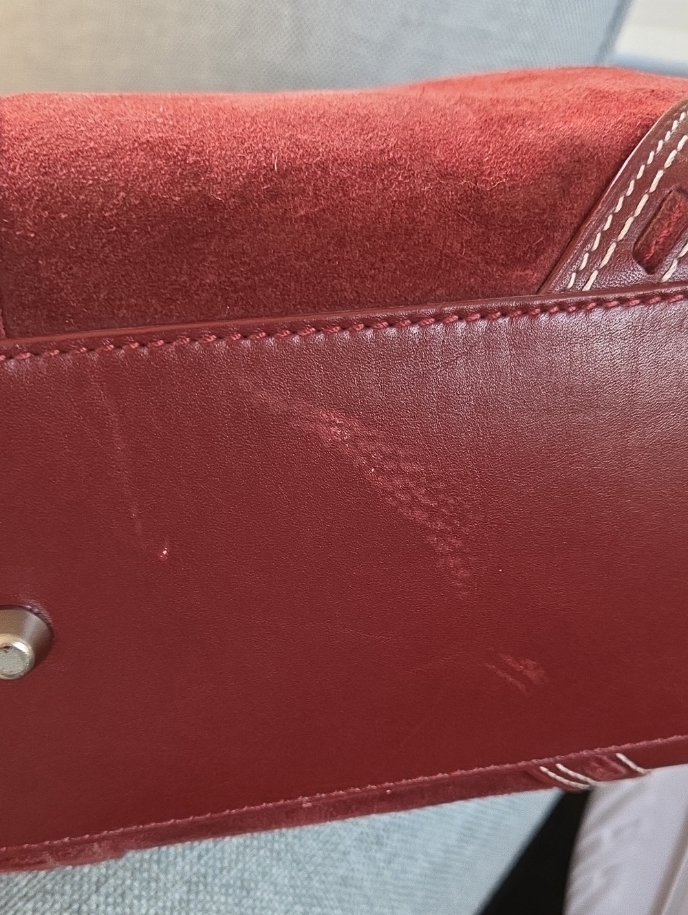 COACH 2007 Burgundy Suede Hamptons Satchel Crossbody Bag w/Wristlet - Picture 13 of 16